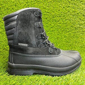 Nortiv 8 Mens Size 9 Black Outdoor Insulated Waterproof Work Winter Snow Boots
